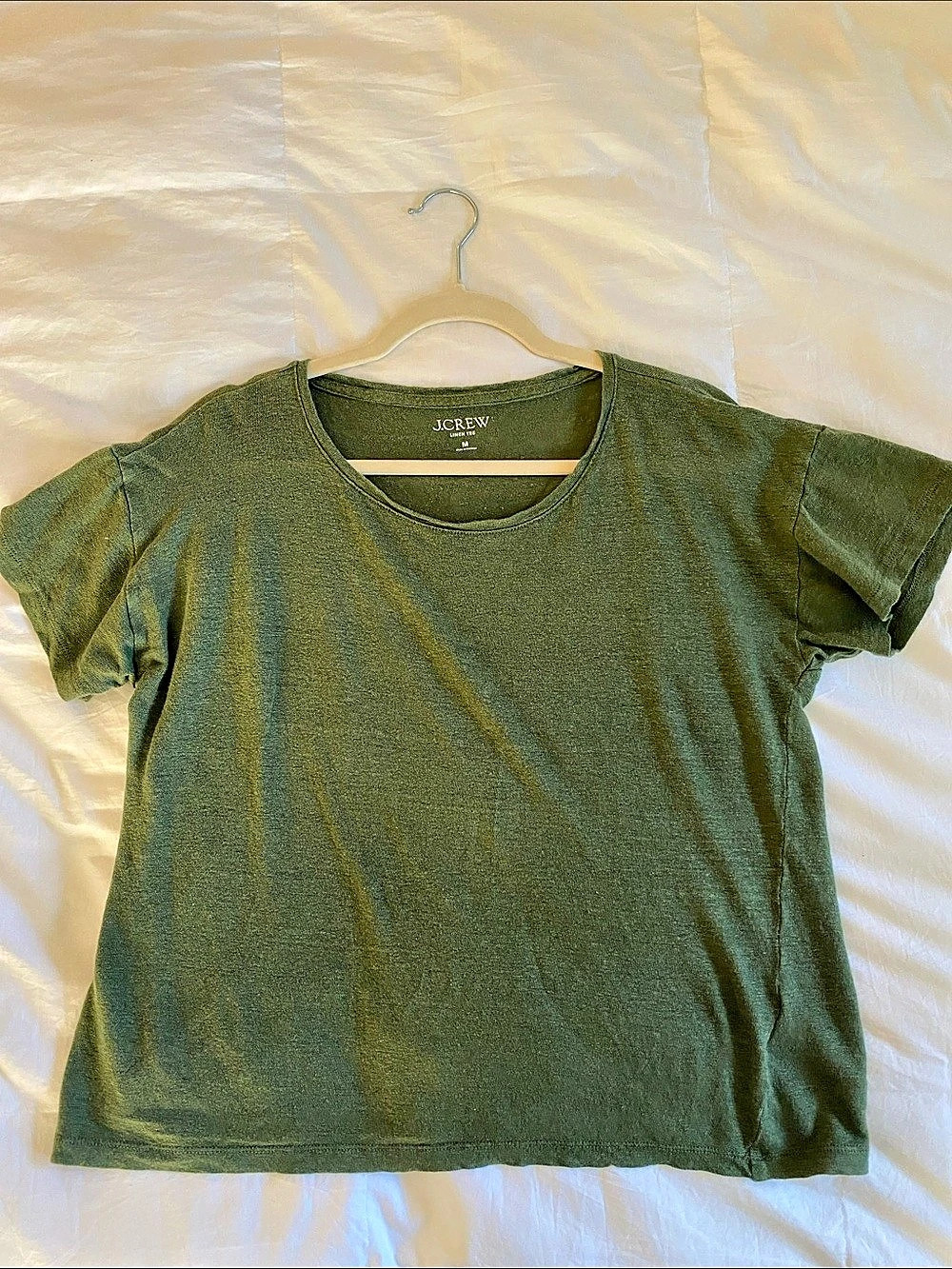 J.Crew Linen Tee Short Sleeve Tee in Green